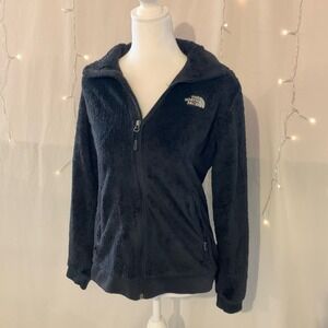 North Face Black Fuzzy Women's Medium Full Zip Jacket - Very Good Condition